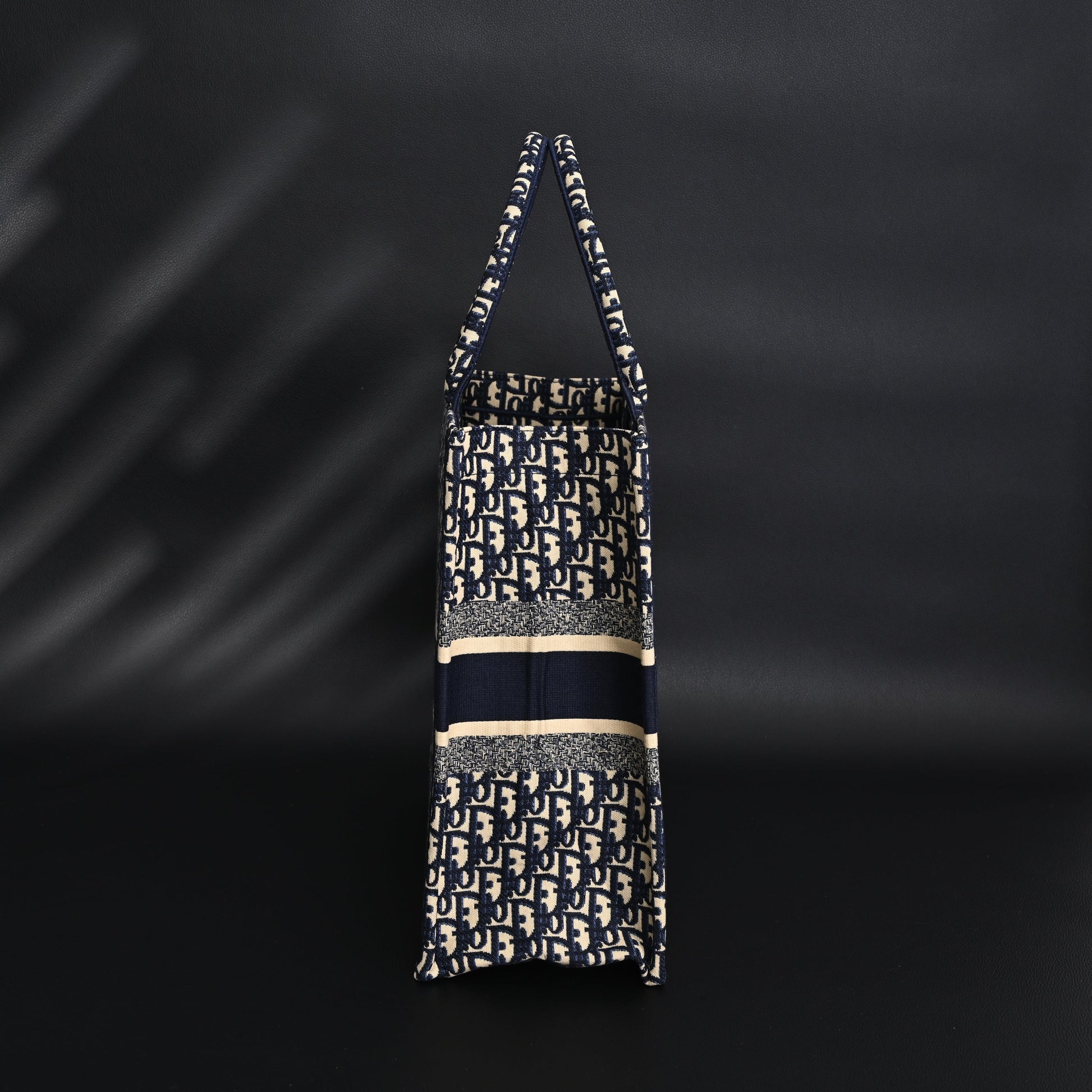 Christian Dior Large Book Tote – Blue Oblique Embroidery