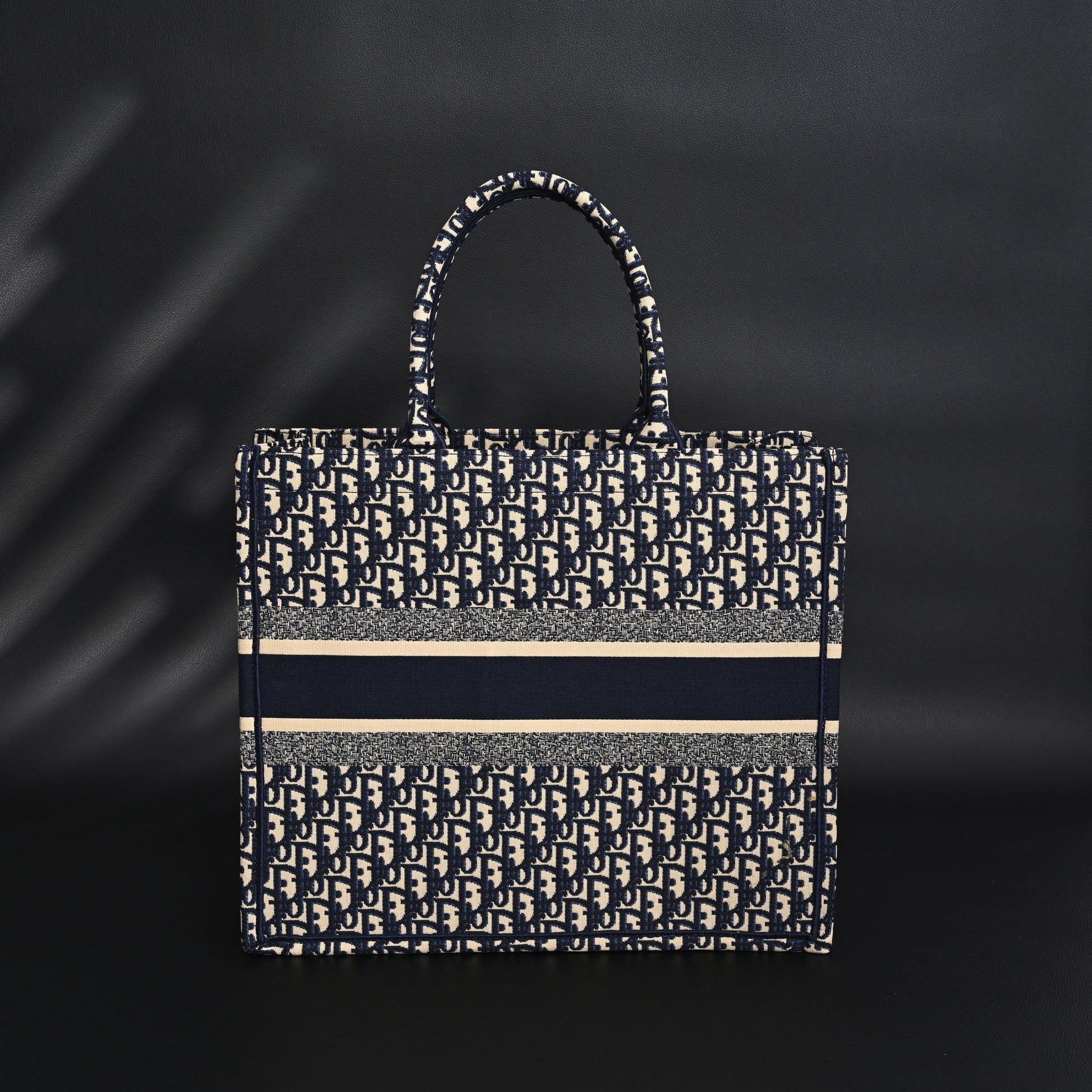 Christian Dior Large Book Tote – Blue Oblique Embroidery