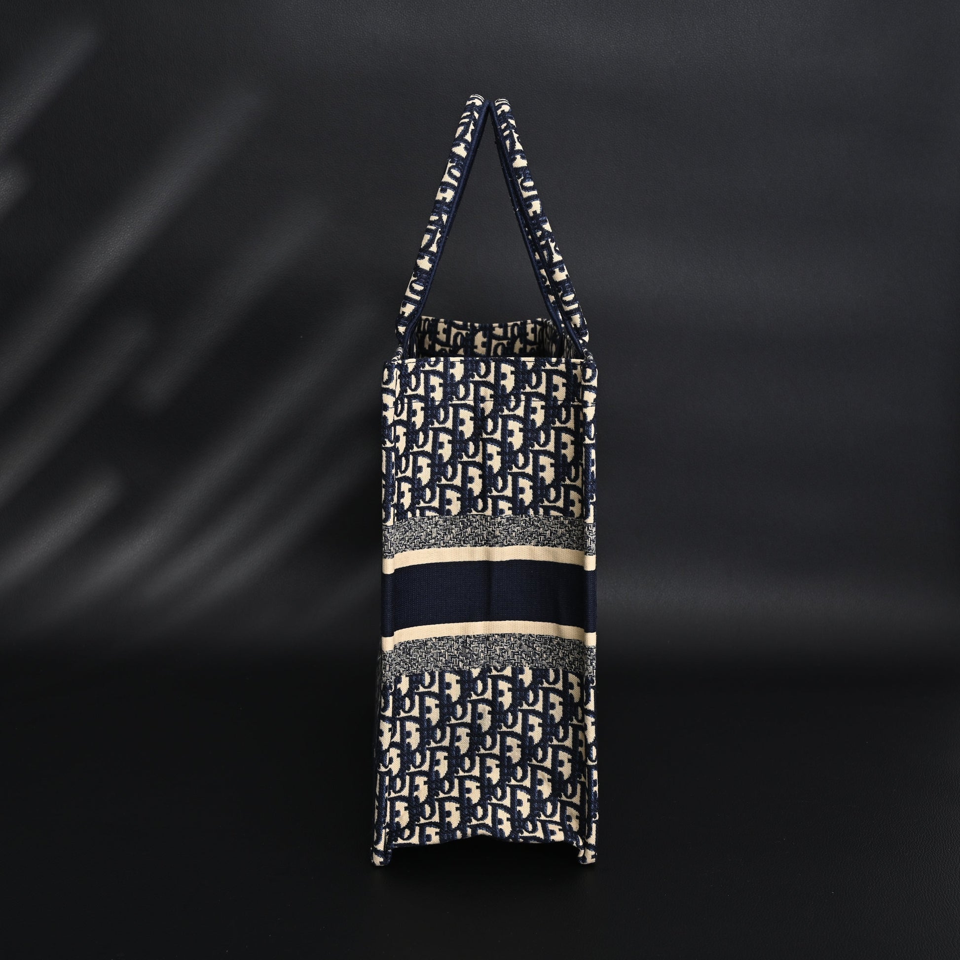 Christian Dior Large Book Tote – Blue Oblique Embroidery