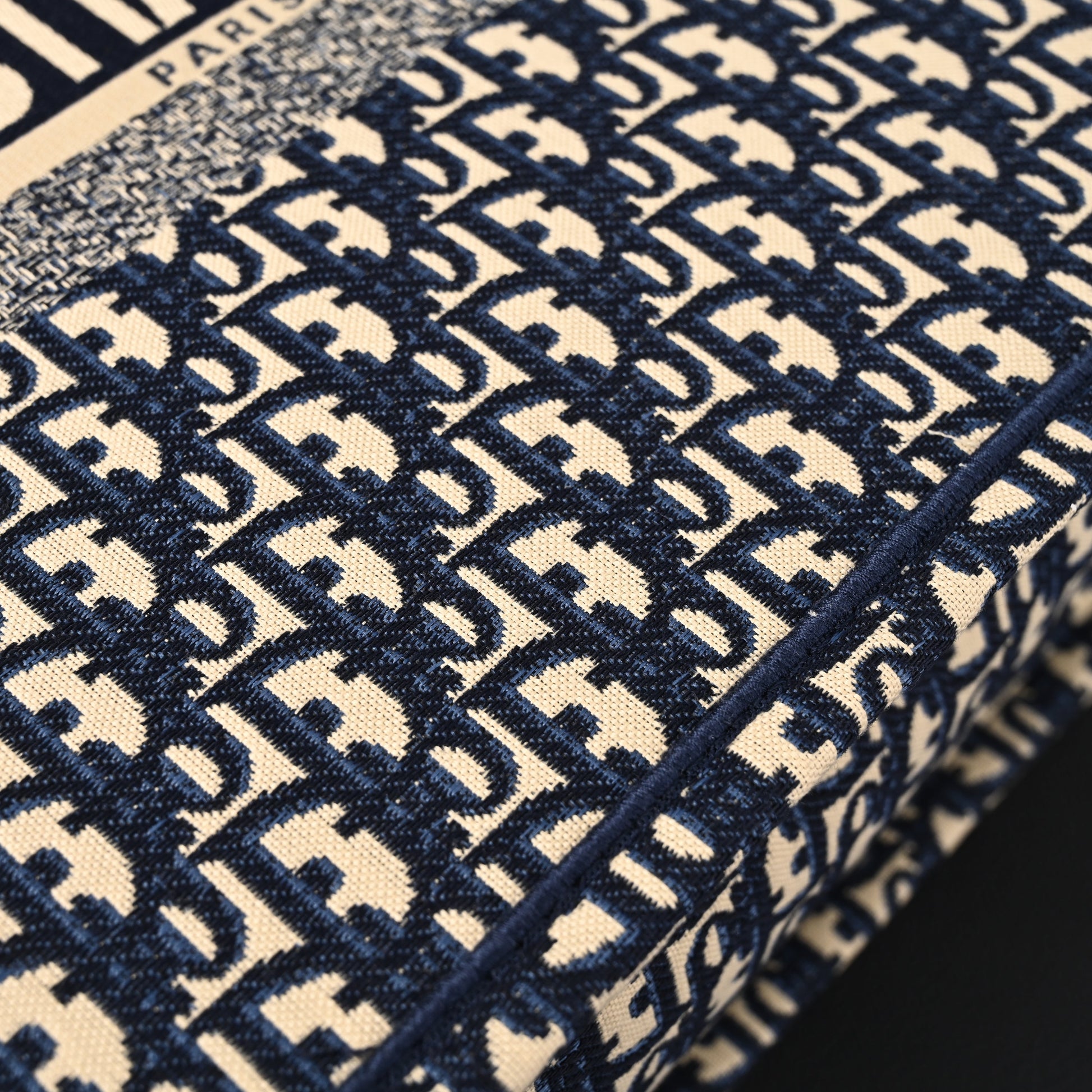 Christian Dior Large Book Tote – Blue Oblique Embroidery