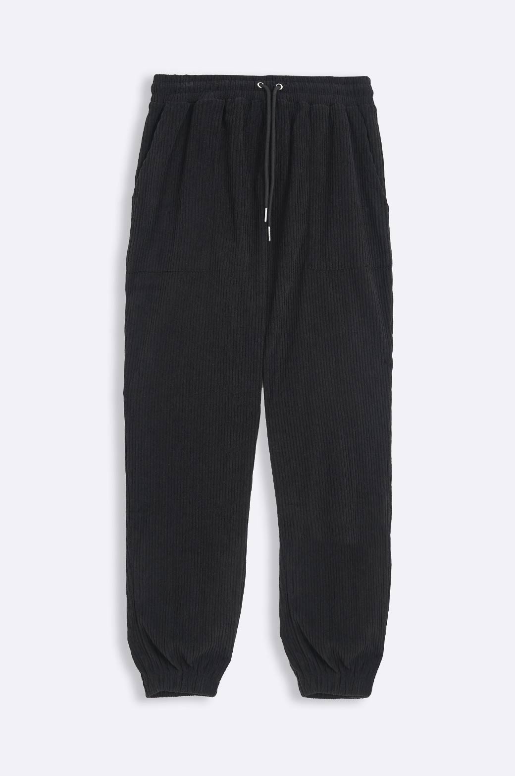Black Super Soft Relaxed Fit Ribbed Knit Trousers