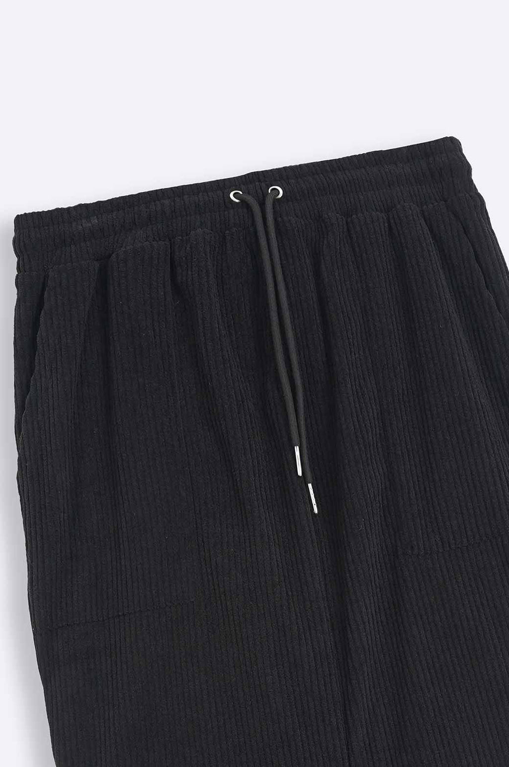 Black Super Soft Relaxed Fit Ribbed Knit Trousers – Cool Havn