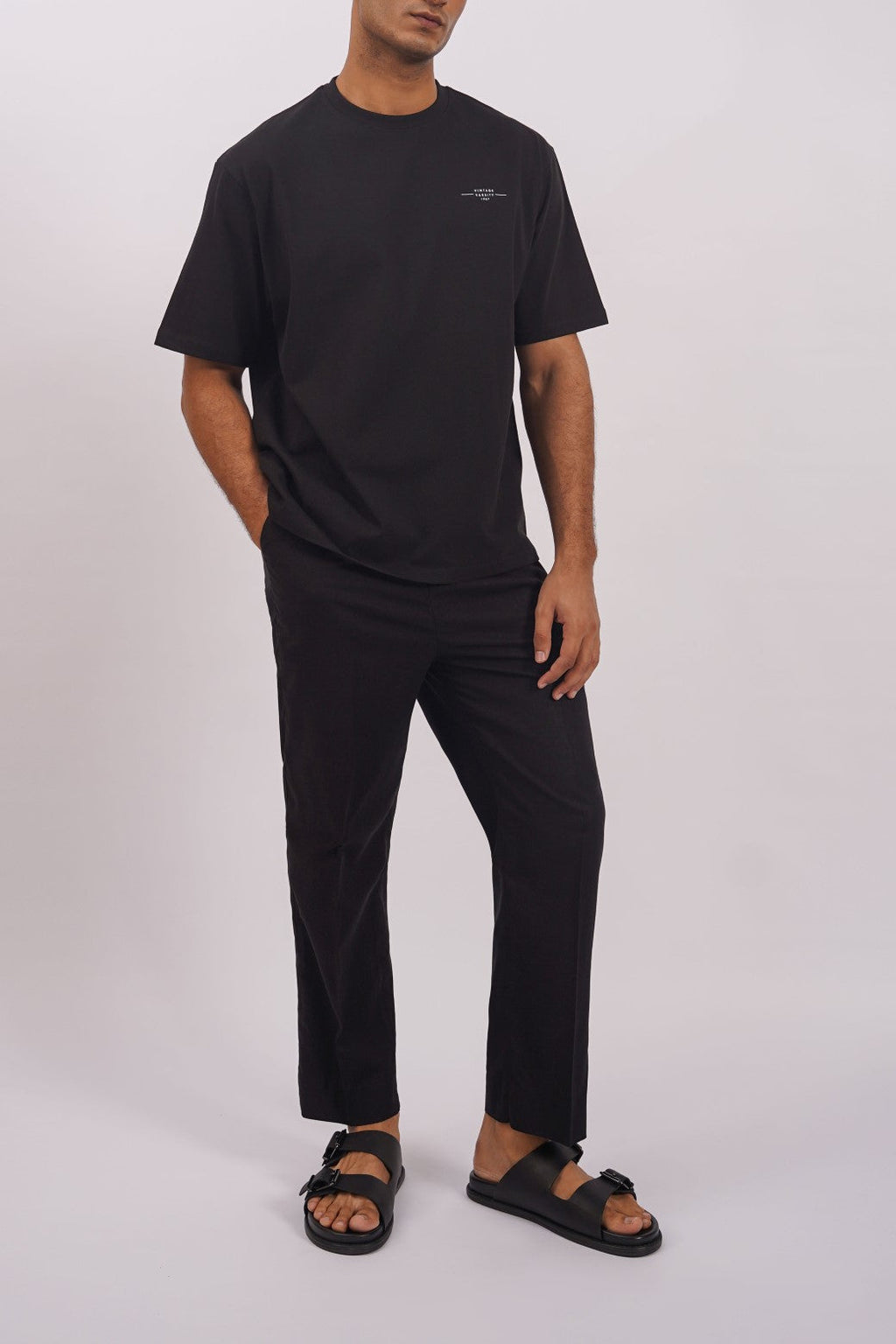 Black Relaxed Straight-Fit Soft Pants – Cool Havn