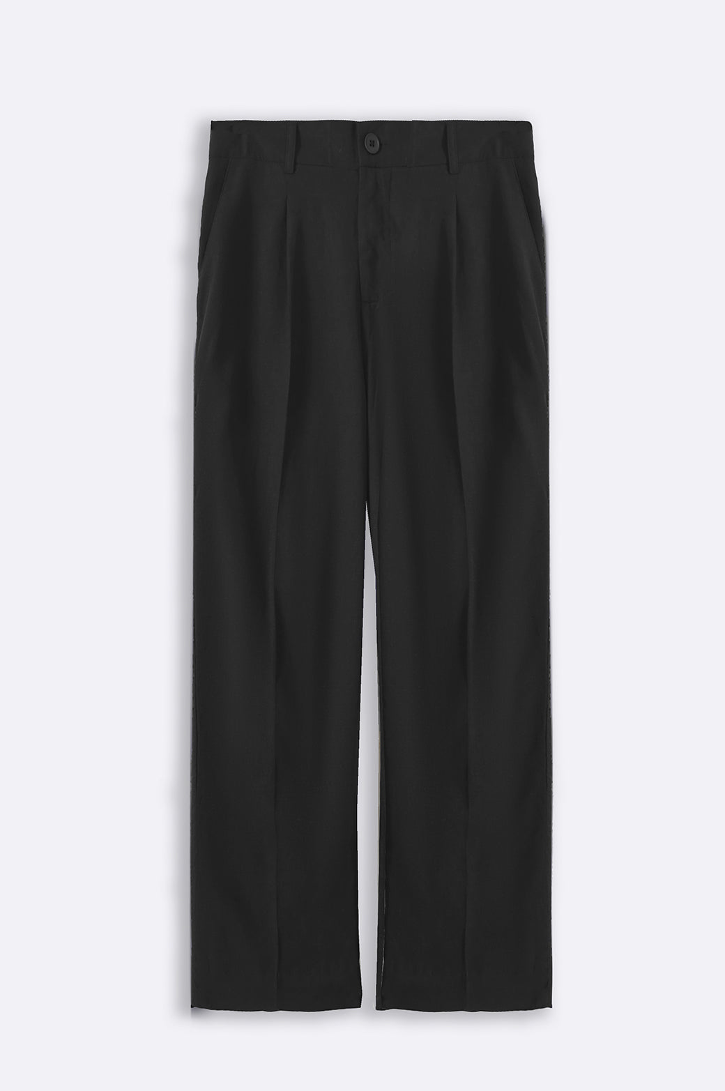 Black Relaxed Straight-Fit Soft Pants