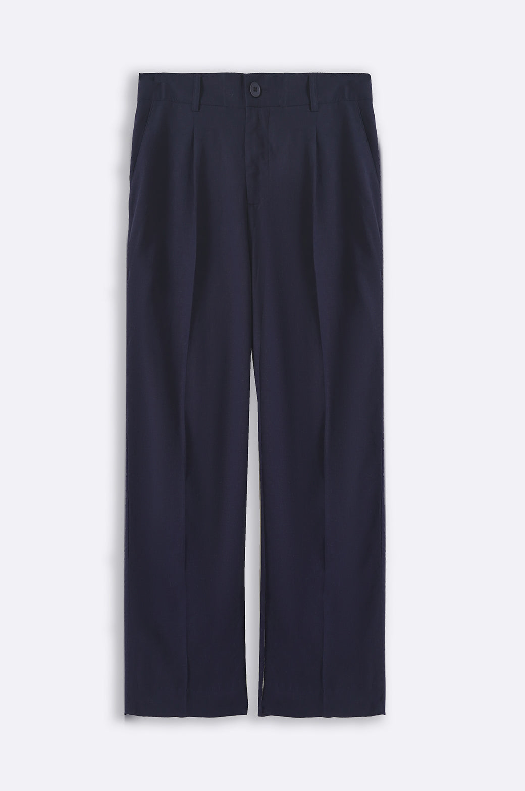 Navy Soft Relaxed Straight-Fit Pants