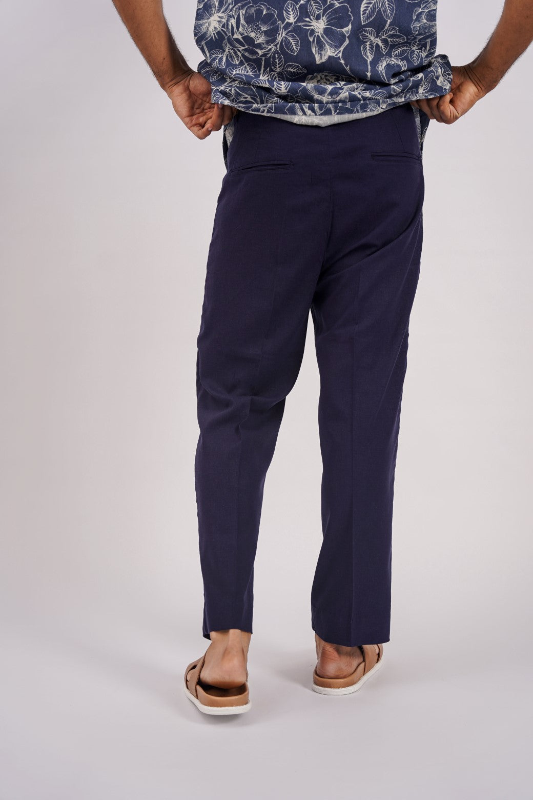 Navy Soft Relaxed Straight-Fit Pants