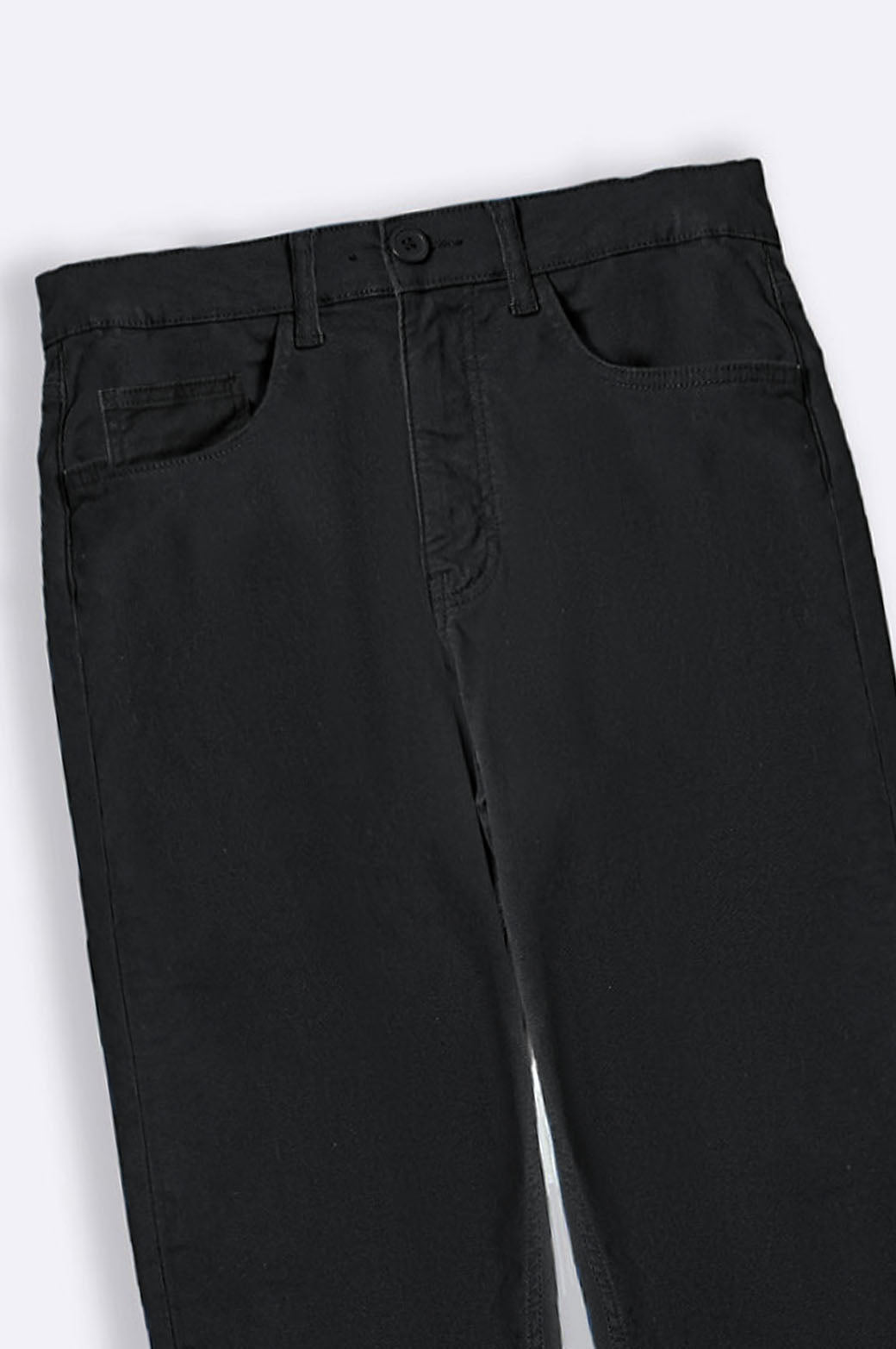 Black Regular Fit Straight Pants