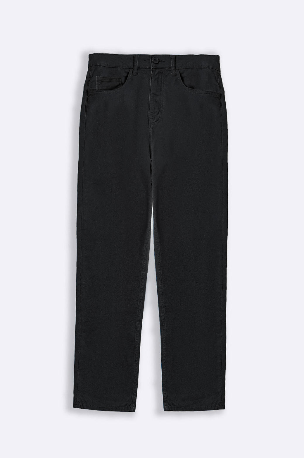 Black Regular Fit Straight Pants