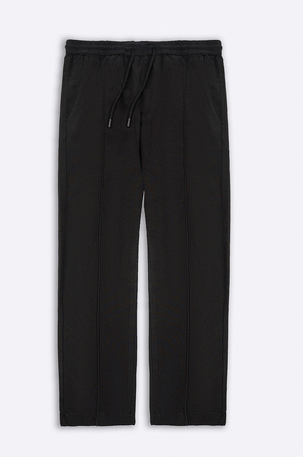 Black Relaxed Fit Linen Blend Soft Pants with Pleat Detail – Cool Havn