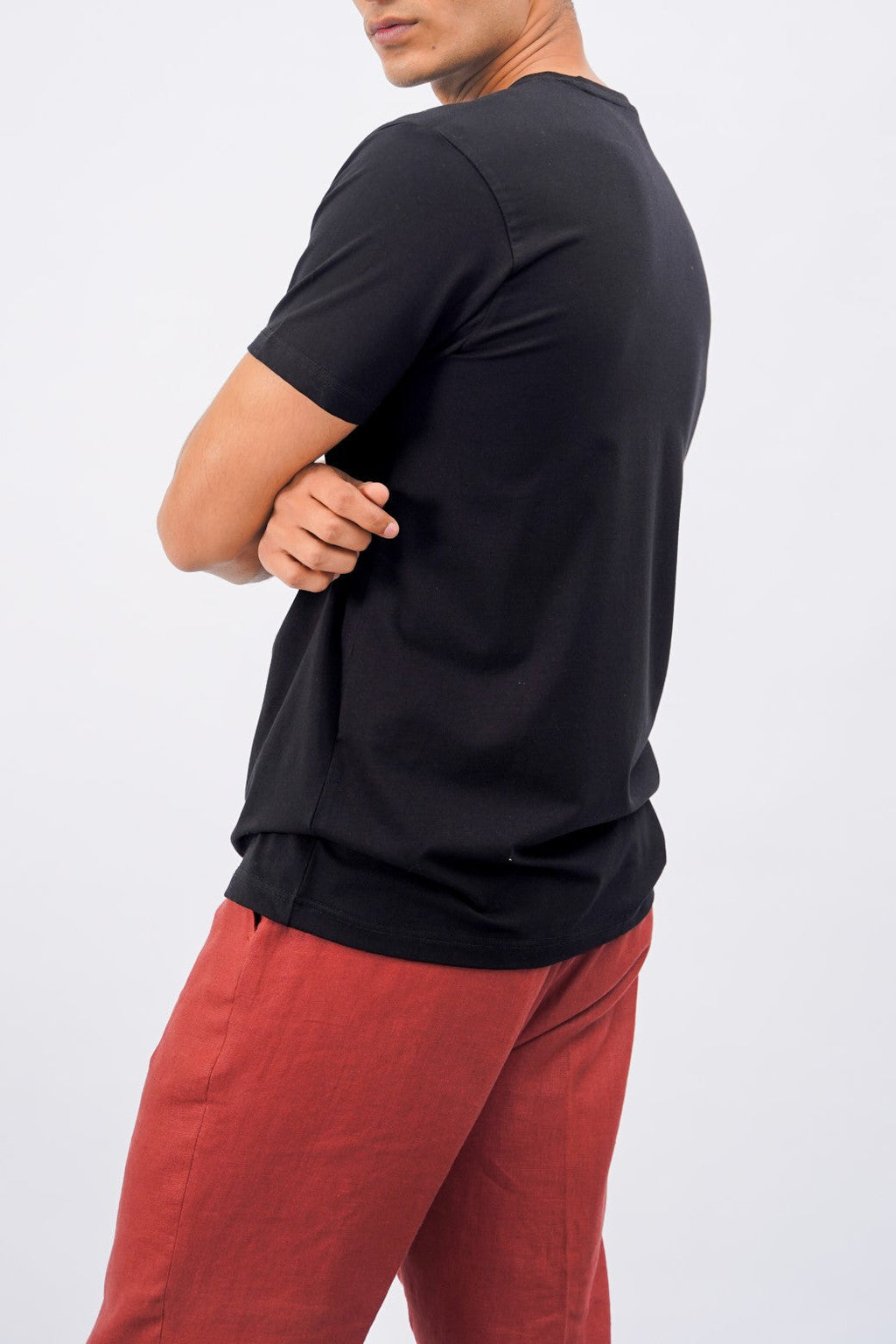 Black Slim Fit Soft Round Neck T-Shirt – Cool Havn