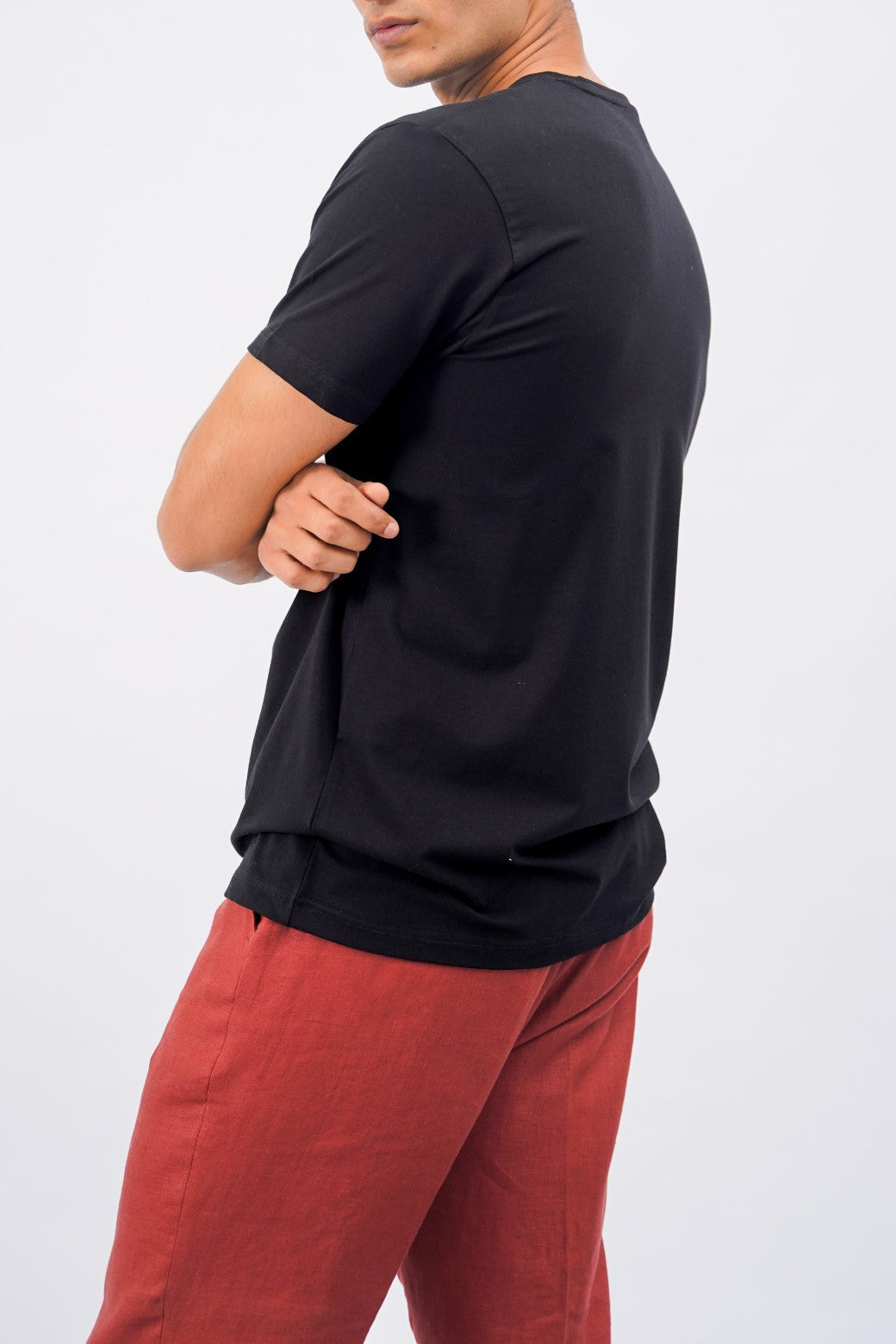 Black Slim Fit Soft Round Neck T-Shirt