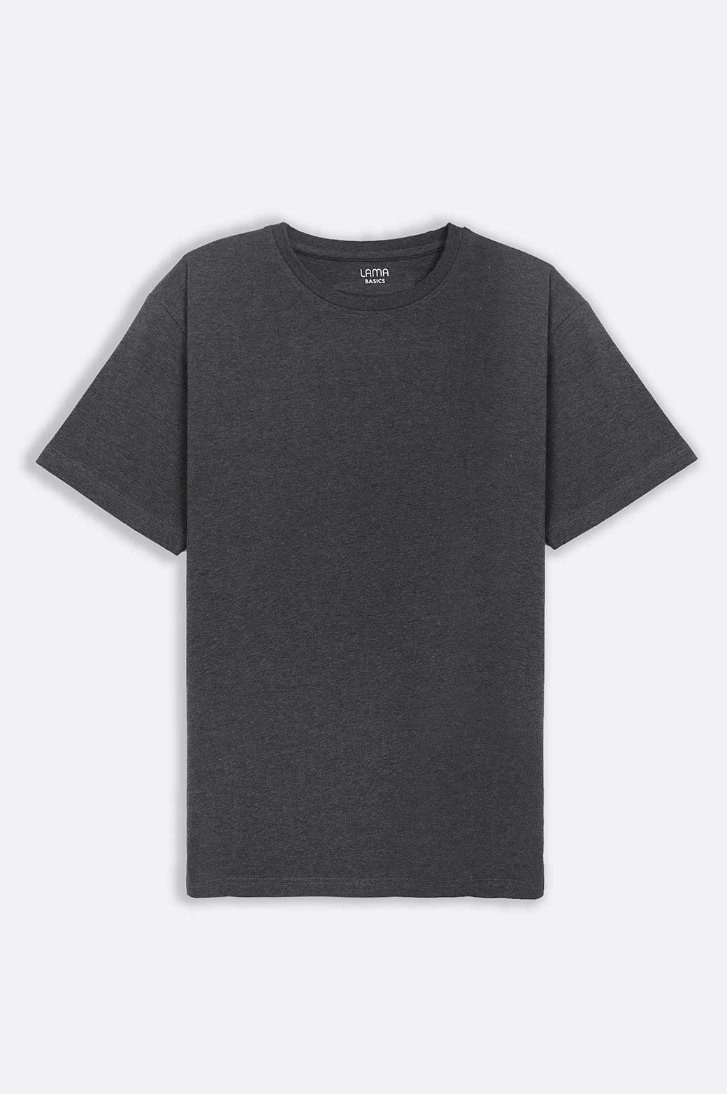 Heather Charcoal Slim Fit Soft Crew Neck Tee