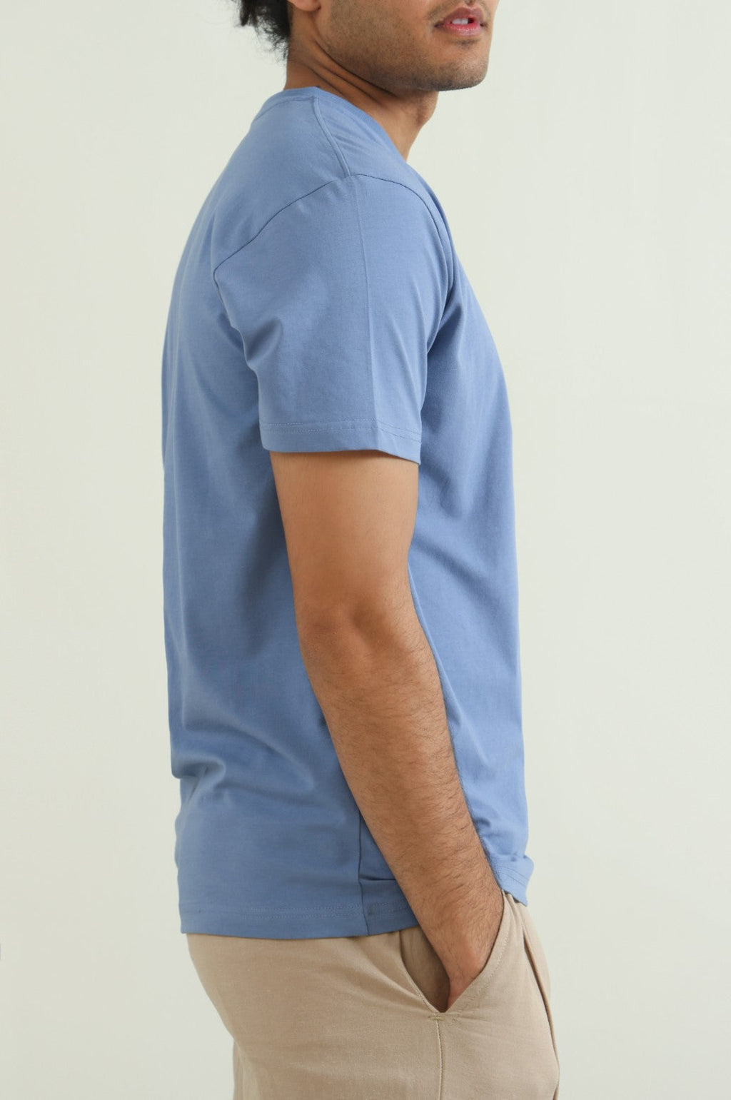 Light Blue Slim Fit Soft Crew Neck Tee – Cool Havn