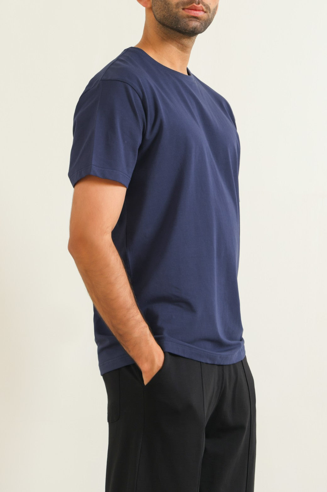 Navy Slim Fit Soft Crew Neck Tee
