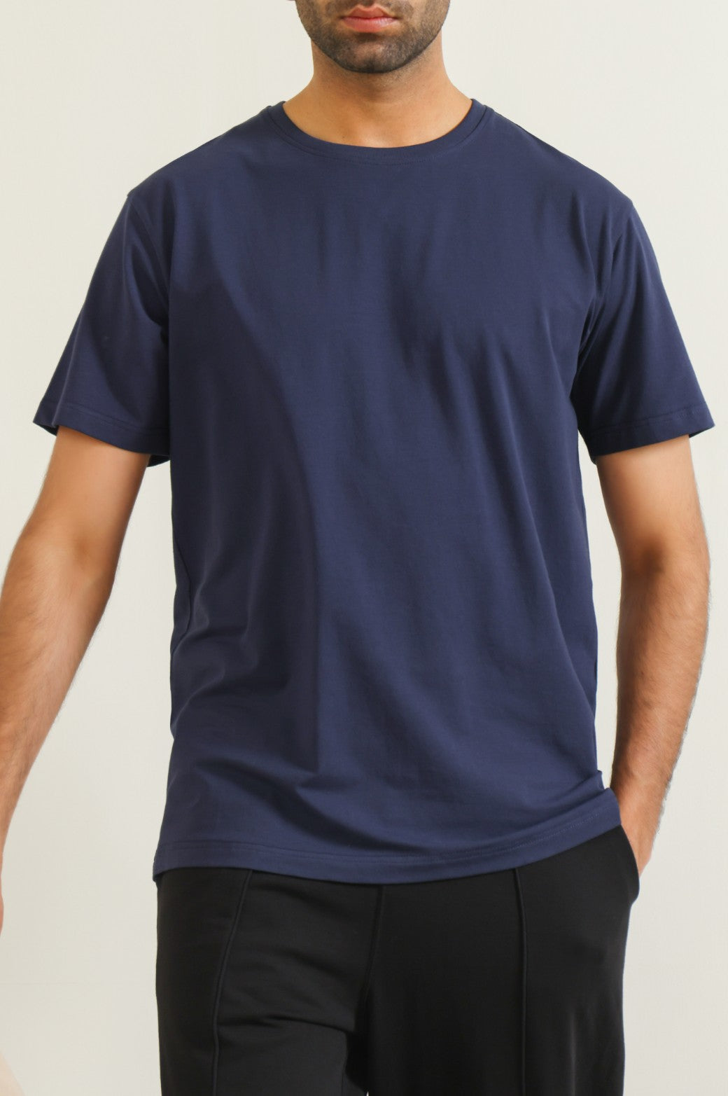 Navy Slim Fit Soft Crew Neck Tee