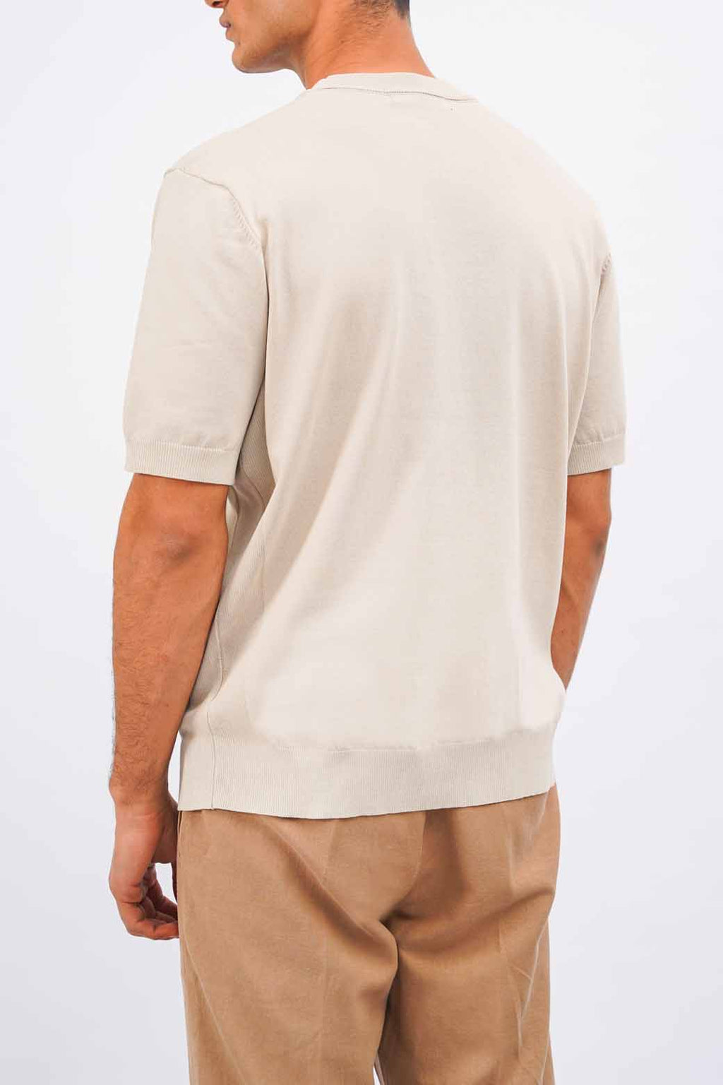 Beige Relaxed Fit Soft Knit Top with Ribbed Trims – Cool Havn