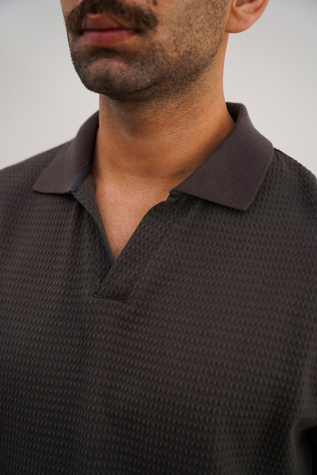Charcoal Soft Relaxed Fit Collared Polo Shirt
