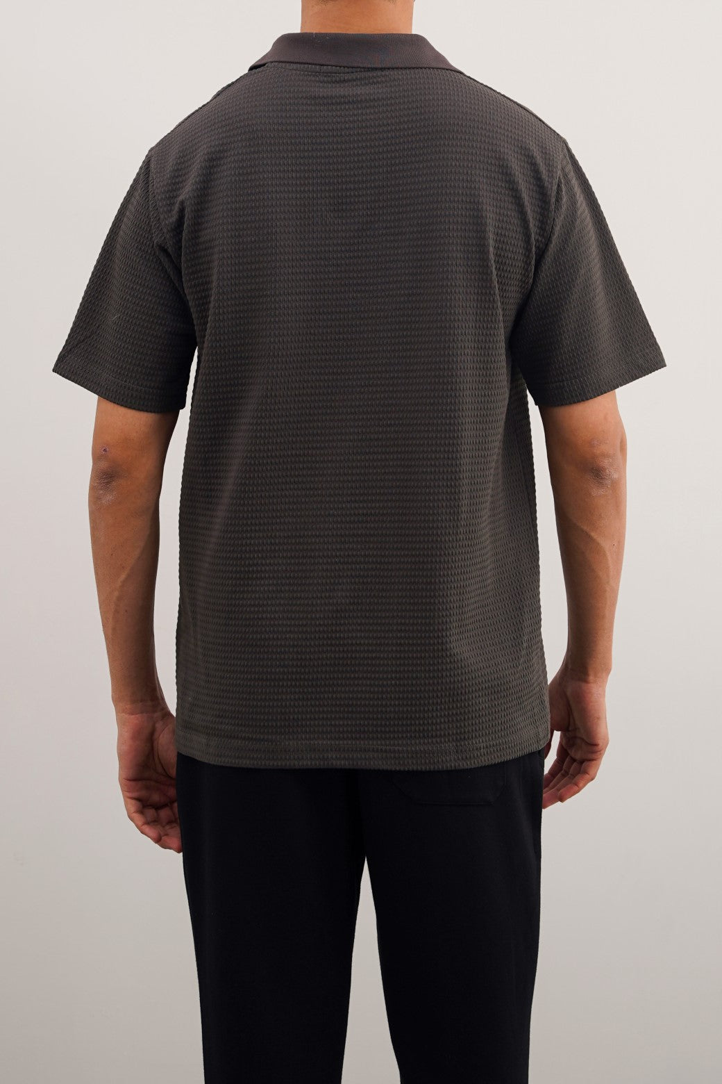 Charcoal Soft Relaxed Fit Collared Polo Shirt