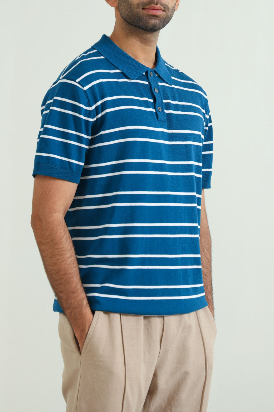 Navy Soft Knit Relaxed Fit Polo Shirt