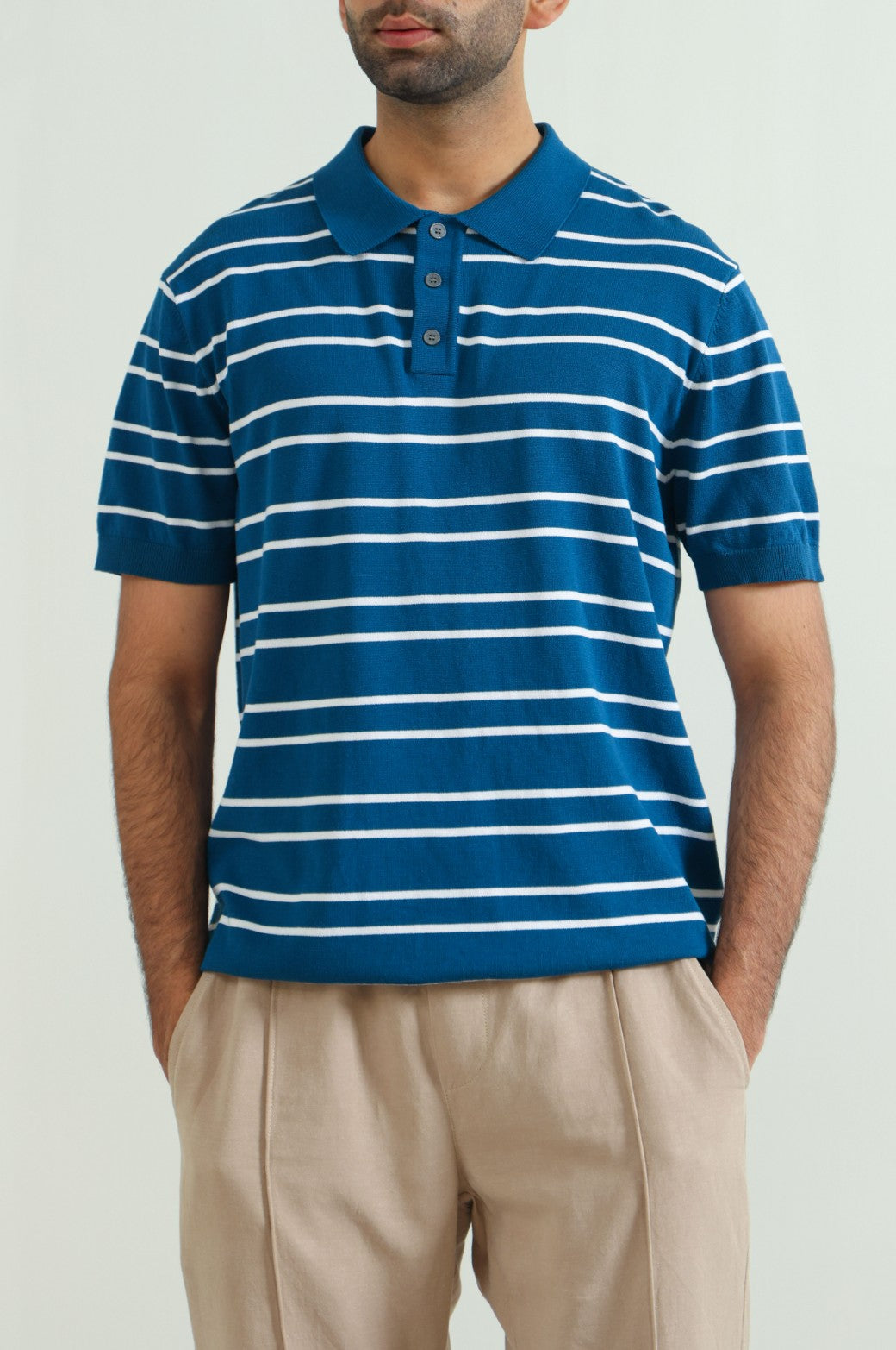 Navy Soft Knit Relaxed Fit Polo Shirt