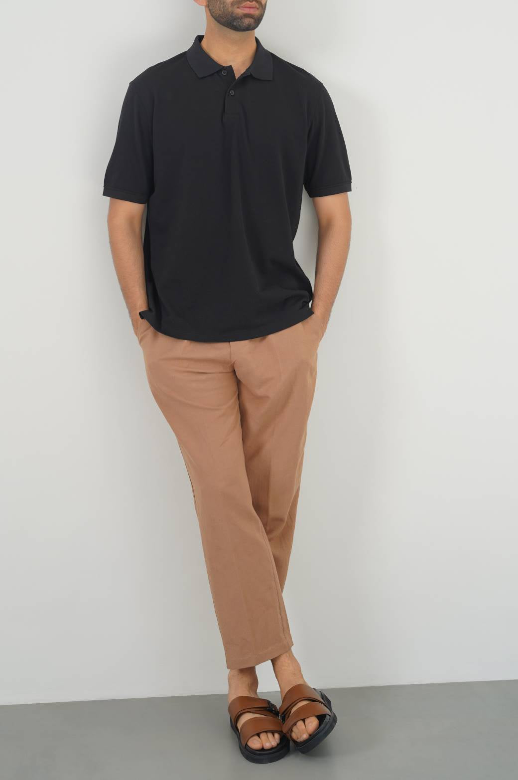 Black Soft Pique Polo - Regular Fit