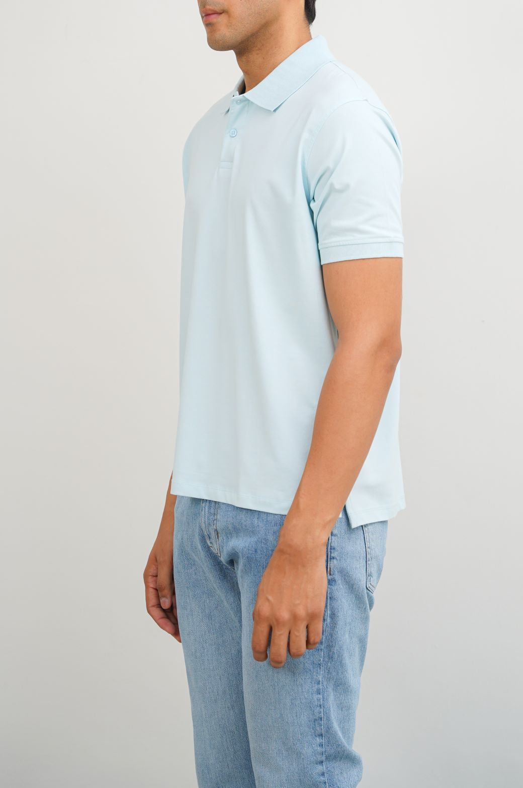 Sky Blue Soft Pique Polo - Regular Fit