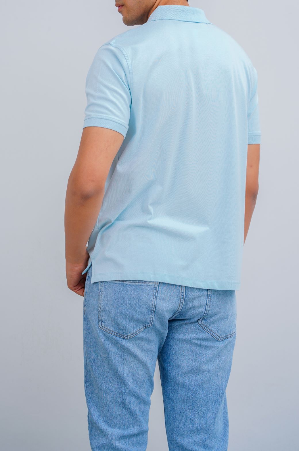 Sky Blue Soft Pique Polo - Regular Fit