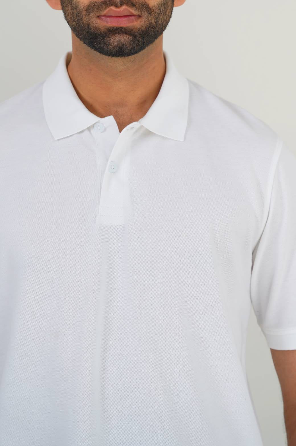 White Soft Pique Polo - Regular Fit