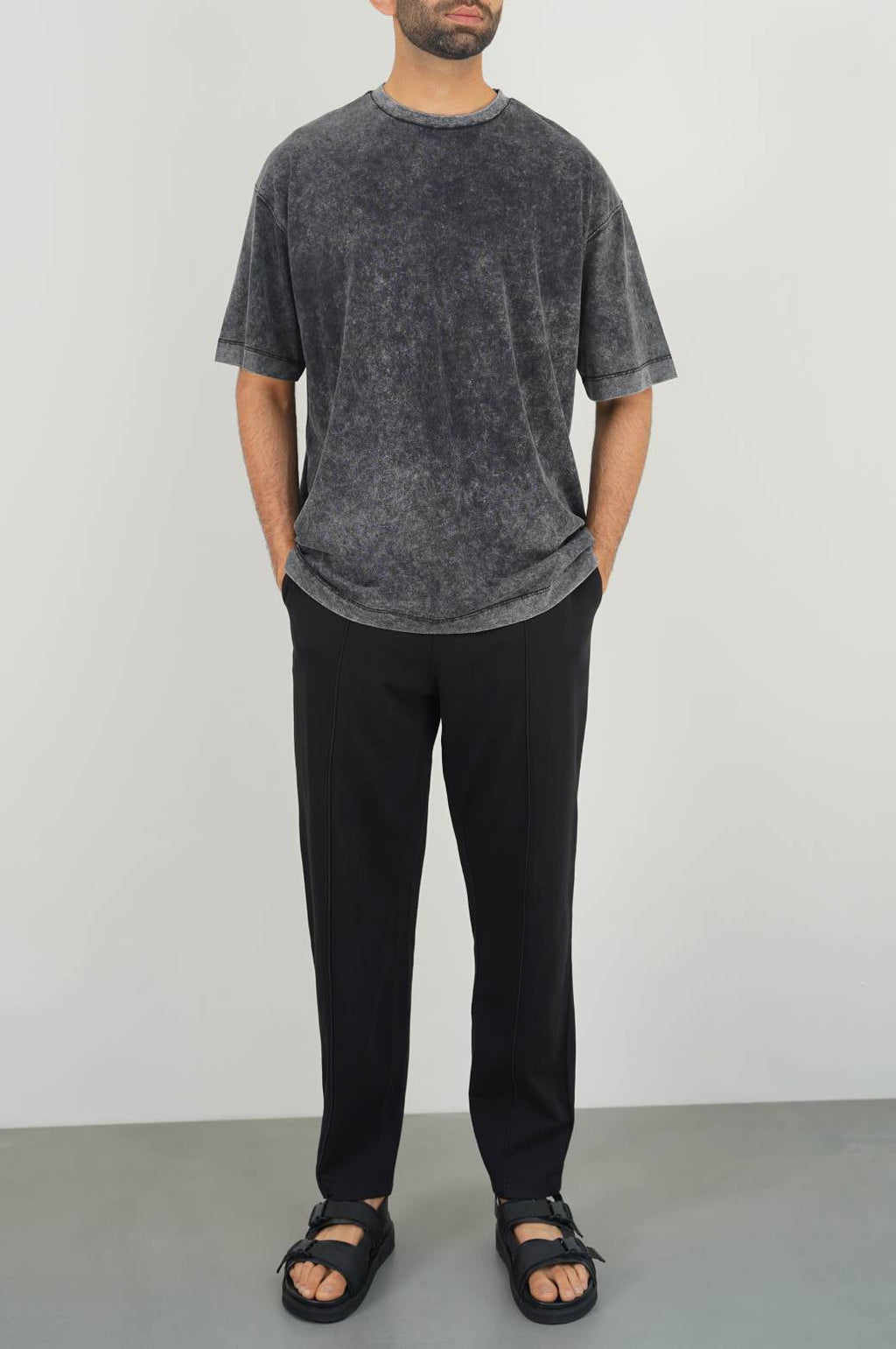 Charcoal Soft Oversize Round Neck Loose Fit T-Shirt – Cool Havn