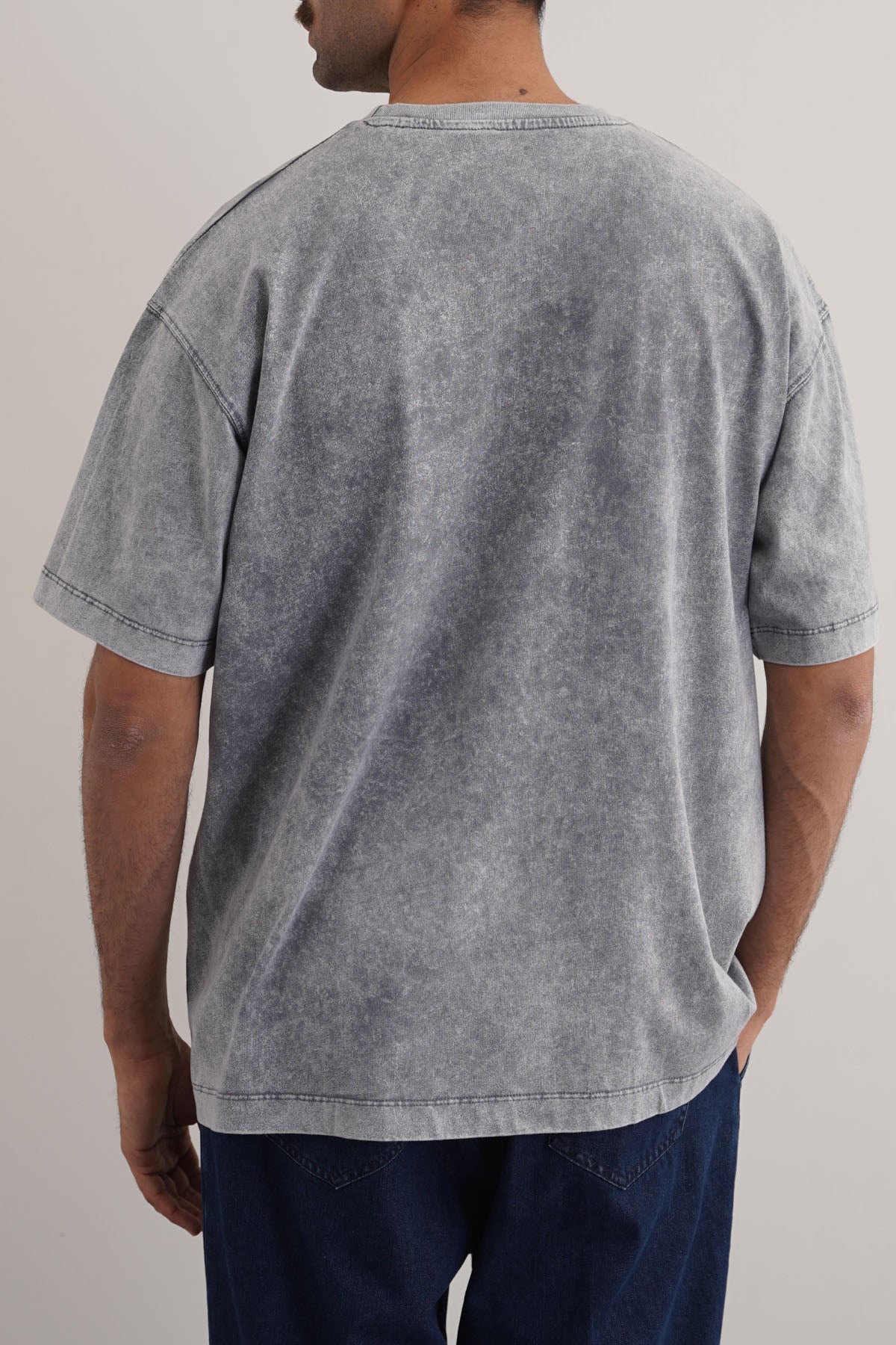 Grey Soft Oversize Round Neck Loose Fit T-Shirt