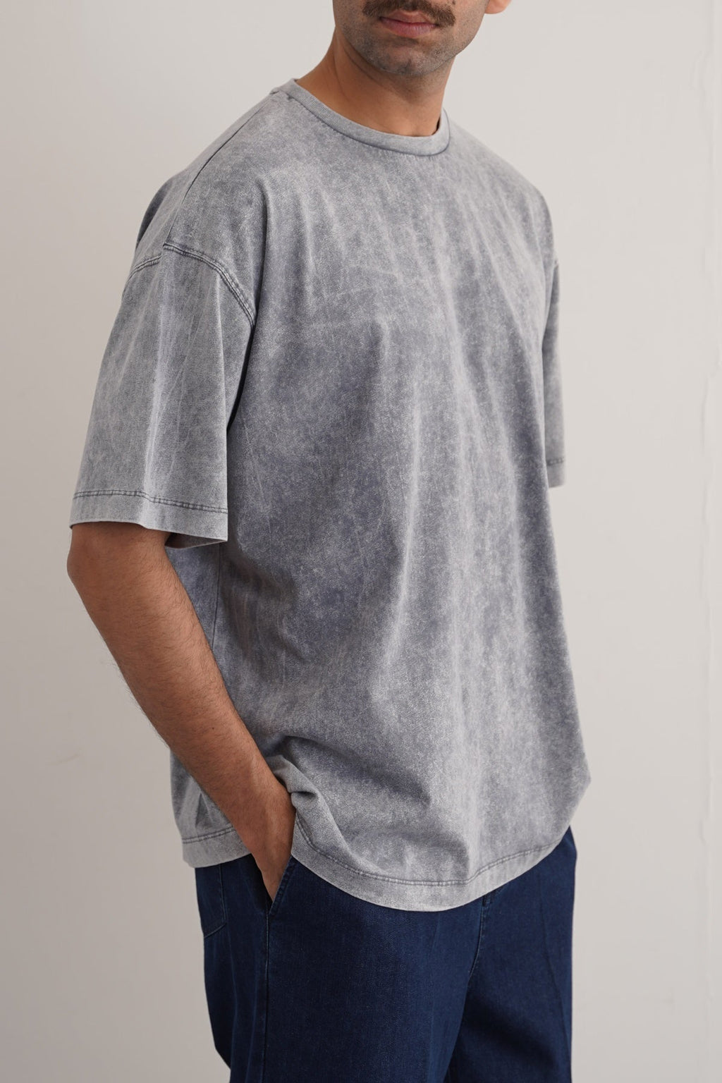 Grey Soft Oversize Round Neck Loose Fit T-Shirt – Cool Havn