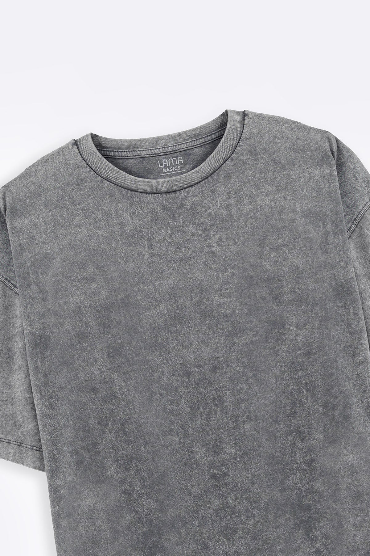 Grey Soft Oversize Round Neck Loose Fit T-Shirt