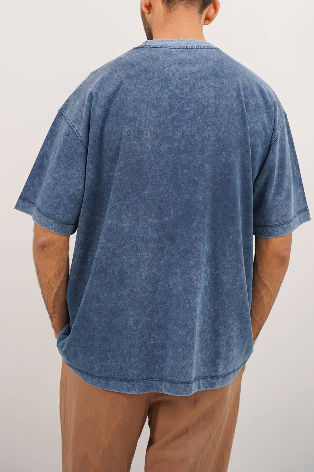 Navy Soft Oversize Round Neck Loose Fit T-Shirt