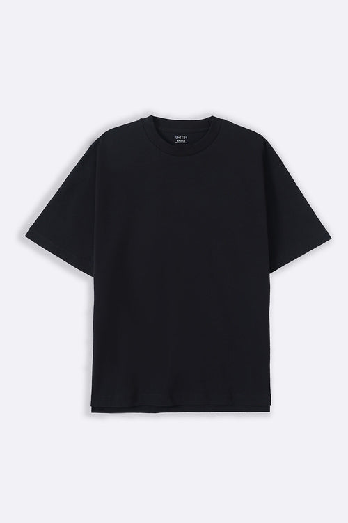 All Black Loose-Fitting Soft Cotton T-Shirt