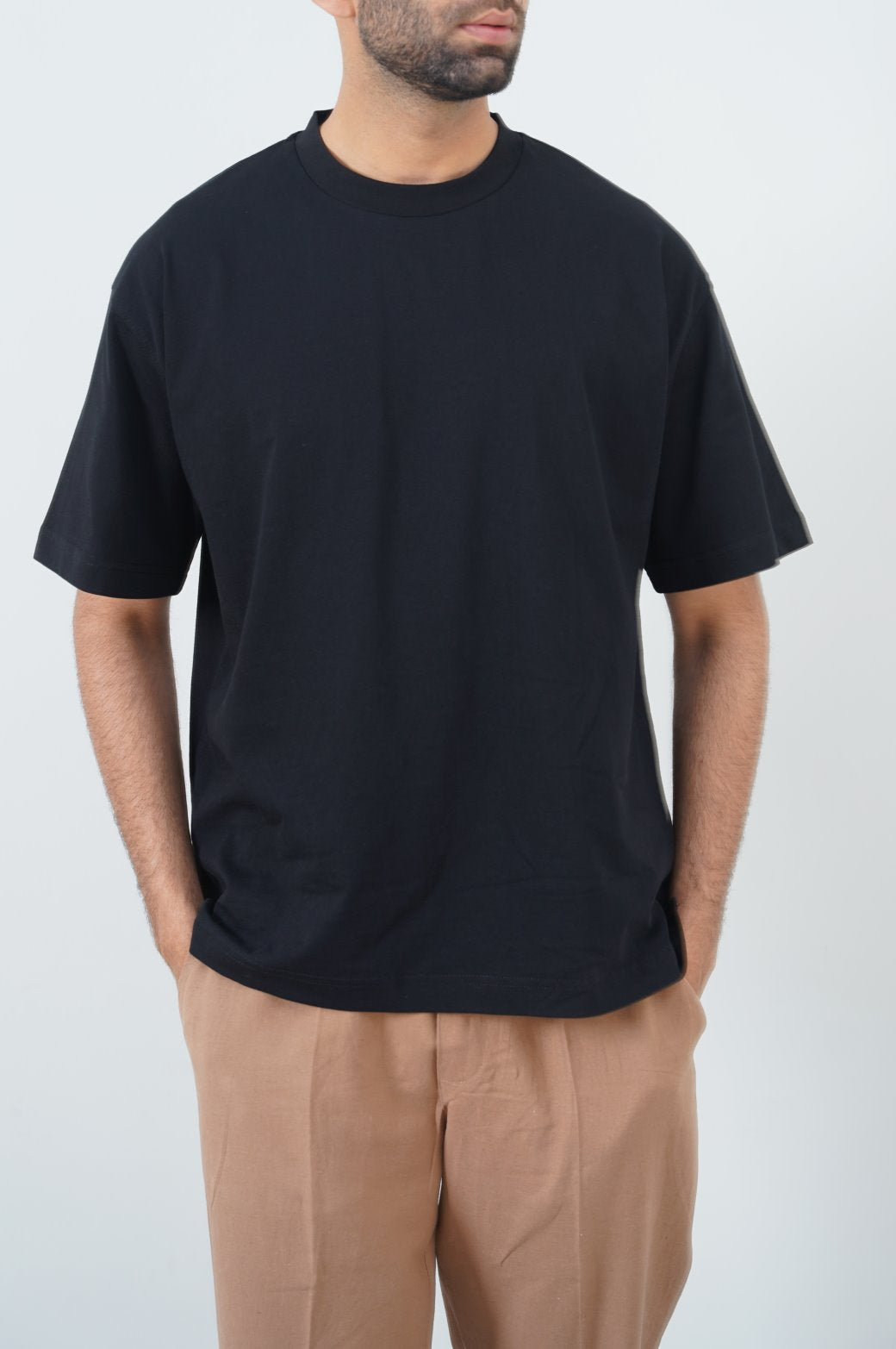 All Black Loose-Fitting Soft Cotton T-Shirt