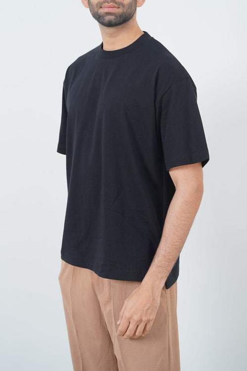 All Black Loose-Fitting Soft Cotton T-Shirt