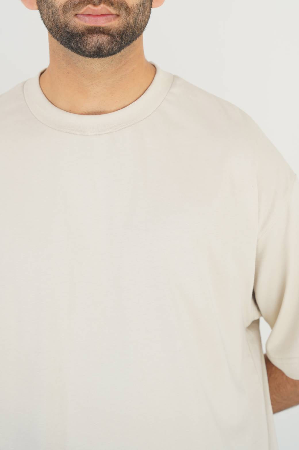 Ivory Loose-Fit Soft Cotton T-Shirt