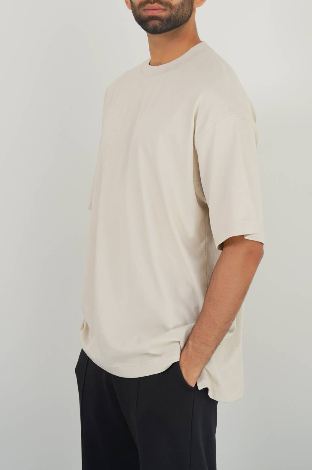 Ivory Loose-Fit Soft Cotton T-Shirt