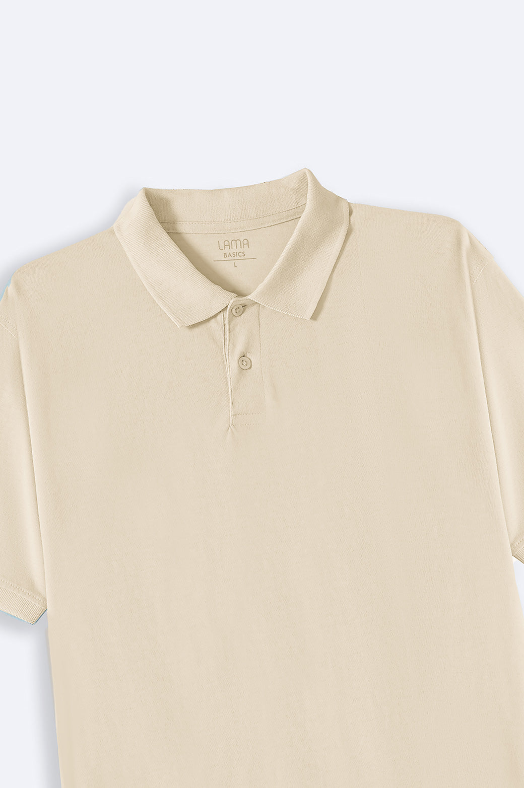 Beige Soft Cotton Relaxed Fit Collared Polo Shirt