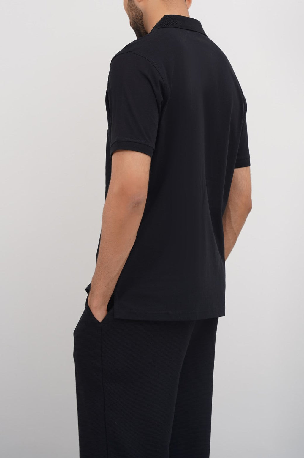 Black Soft Relaxed Fit Collared Polo Shirt – Cool Havn