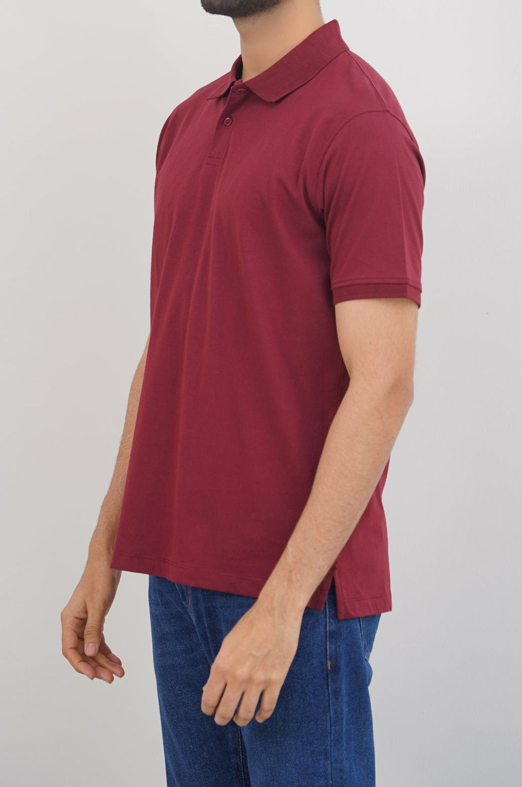 Burgundy Soft Relaxed Fit Collared Polo Shirt – Cool Havn