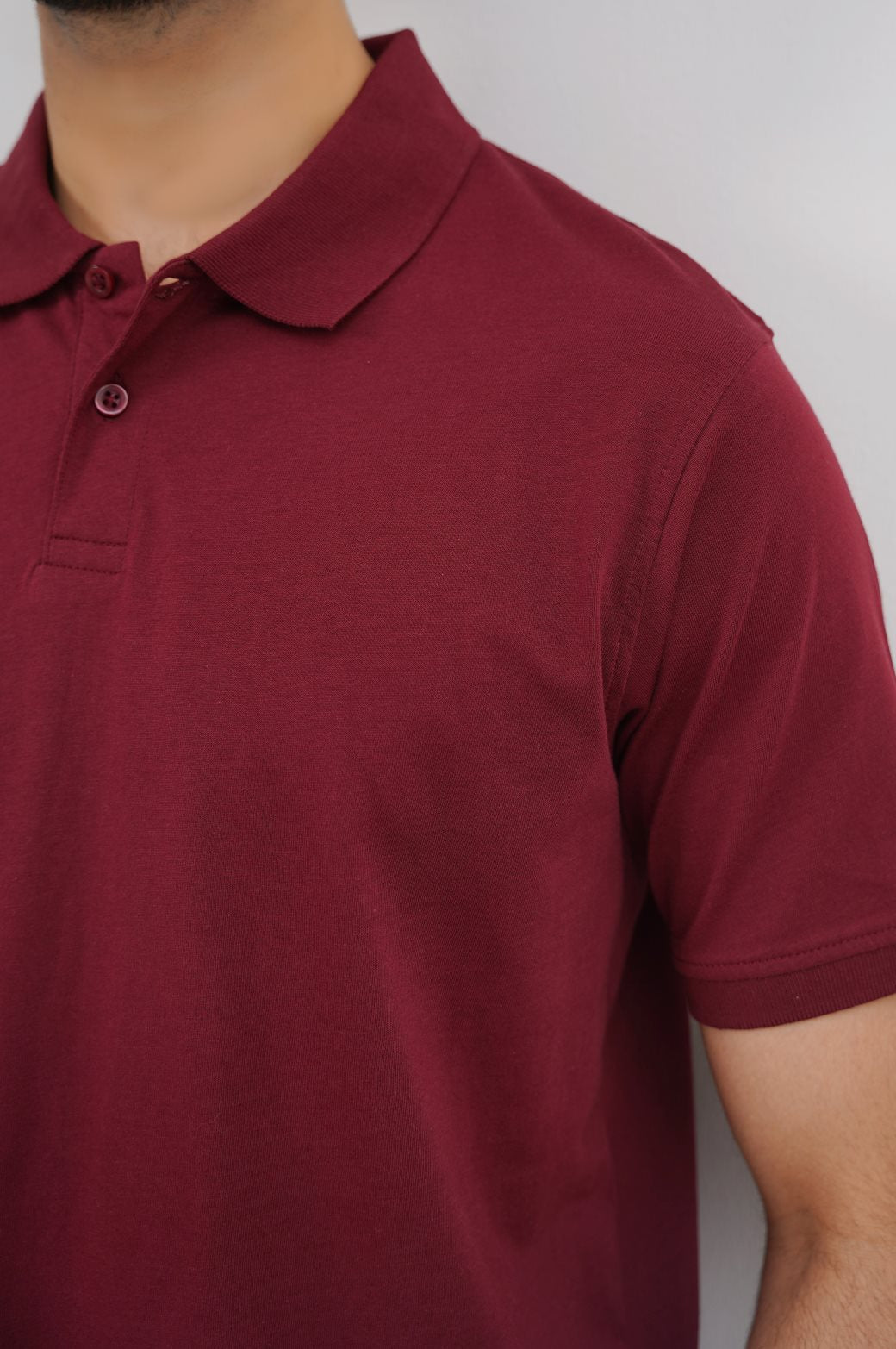 Burgundy Soft Relaxed Fit Collared Polo Shirt
