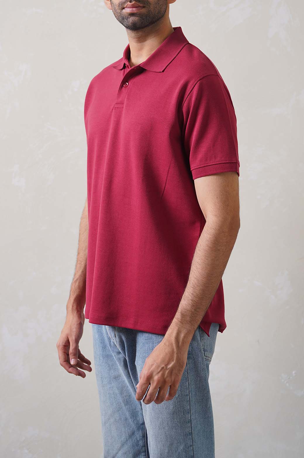 Maroon Soft Regular Fit Collared Polo Shirt