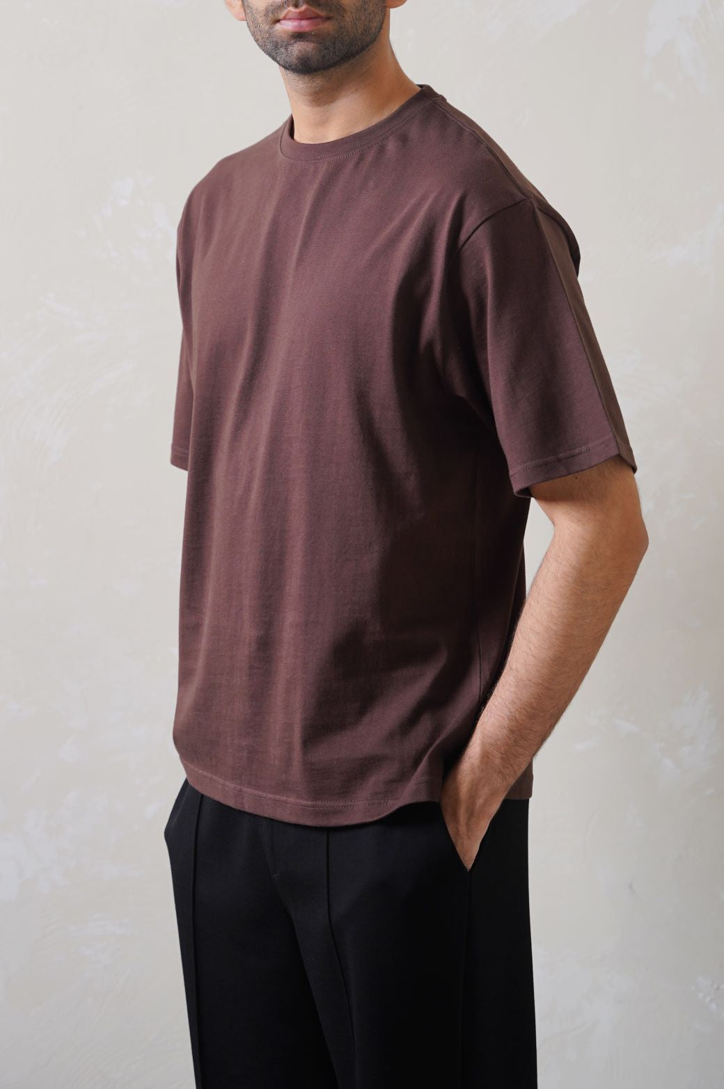 Dark Brown Heavy Cotton Regular Fit Soft T-Shirt
