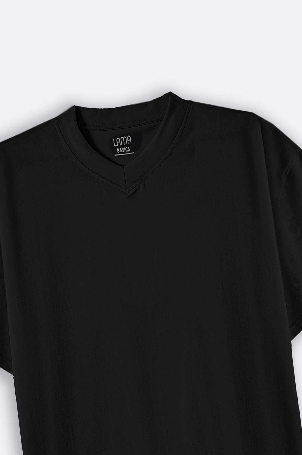 Black Soft Relaxed Fit V-Neck Cotton T-Shirt