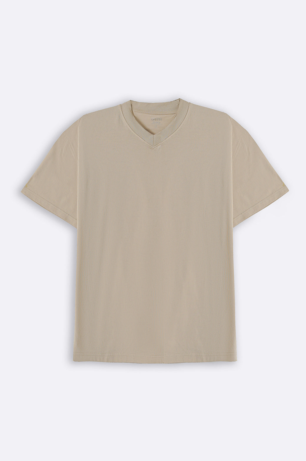 Ivory Soft Cotton Relaxed V-Neck T-Shirt