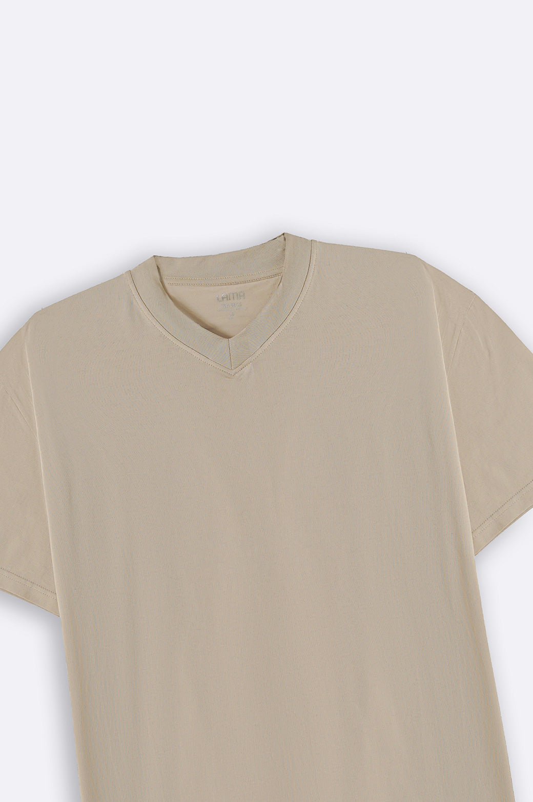 Ivory Soft Cotton Relaxed V-Neck T-Shirt