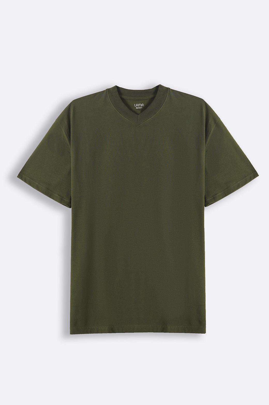 Olive Soft Cotton Relaxed V-Neck T-Shirt