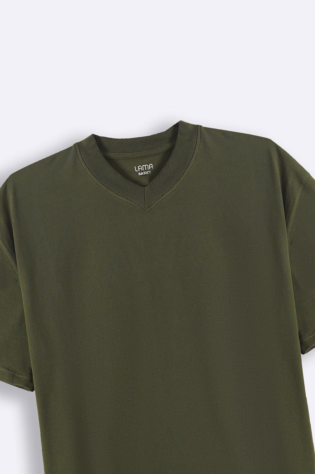 Olive Soft Cotton Relaxed V-Neck T-Shirt
