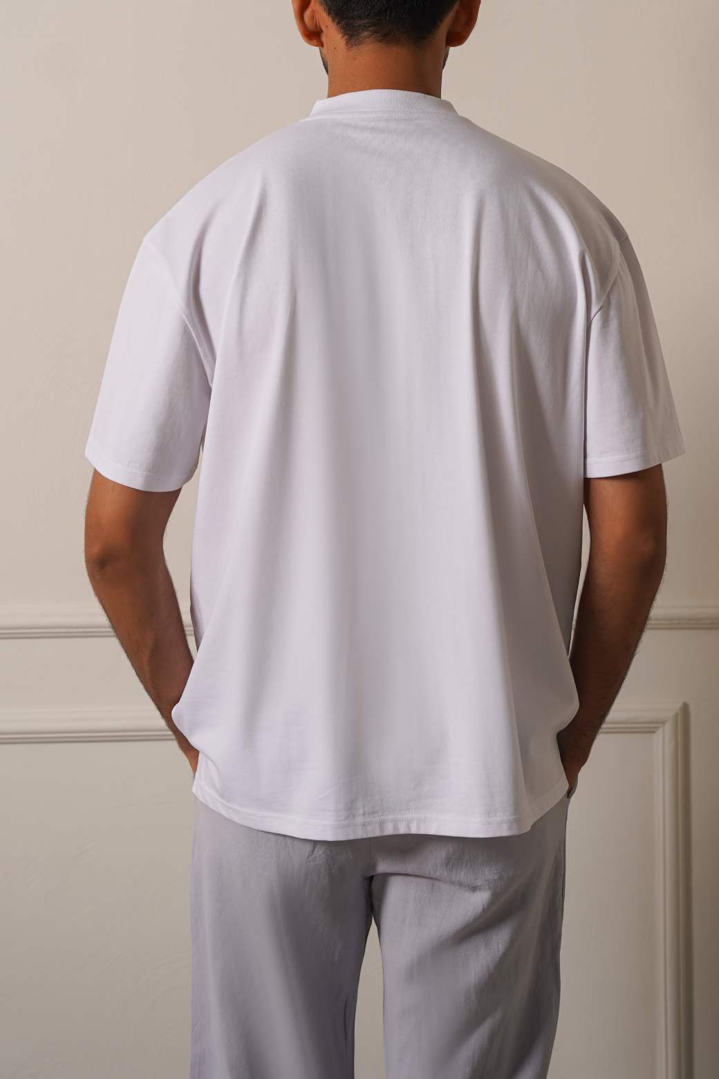 White Soft Cotton Relaxed V-Neck T-Shirt